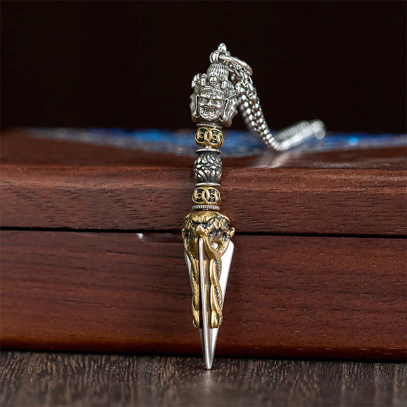 Collana con ciondolo in rame con potere spirituale curativo, Buddha Stones tibetane Vajra Vajrakila - Image 3