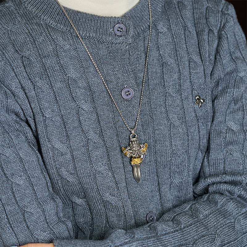 Collana con ciondolo in rame con tre teste e sei braccia, design Vajra tibetano, Buddha Stones, potere spirituale curativo - Image 6