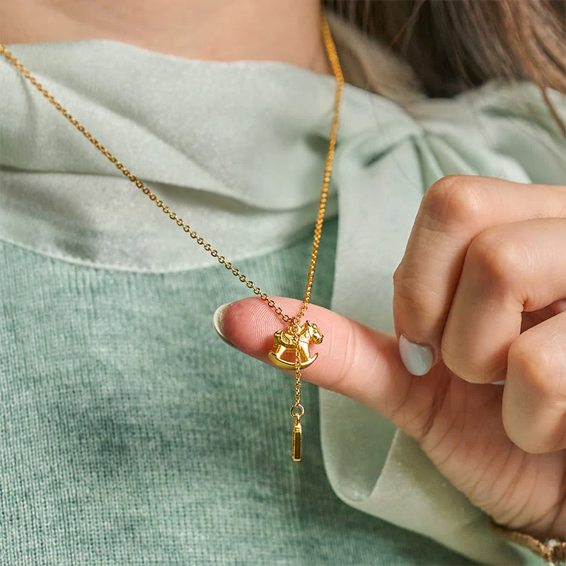 Collana con ciondolo in rame placcato oro 24k "Anno del Cavallo " Buddha Stones - Image 6