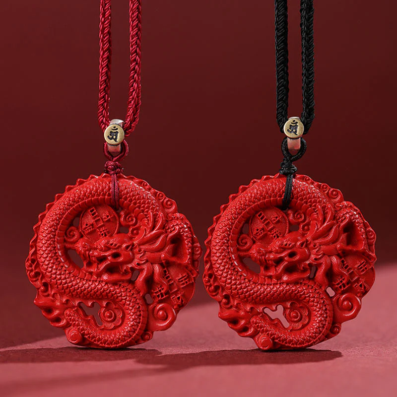 Collana con ciondolo portafortuna in argento sterling 925, con monete di rame e cinabro naturale, anno del drago , Buddha Stones - Image 12