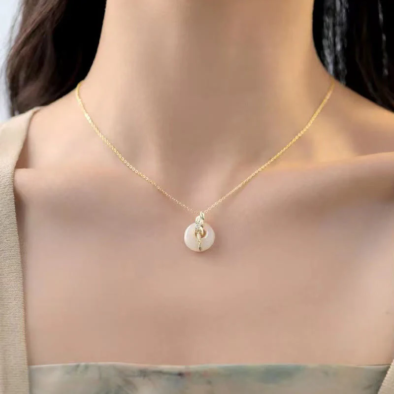 Collana con ciondolo portafortuna in argento sterling 925 con pietre Buddha Stones Hetian - Image 5