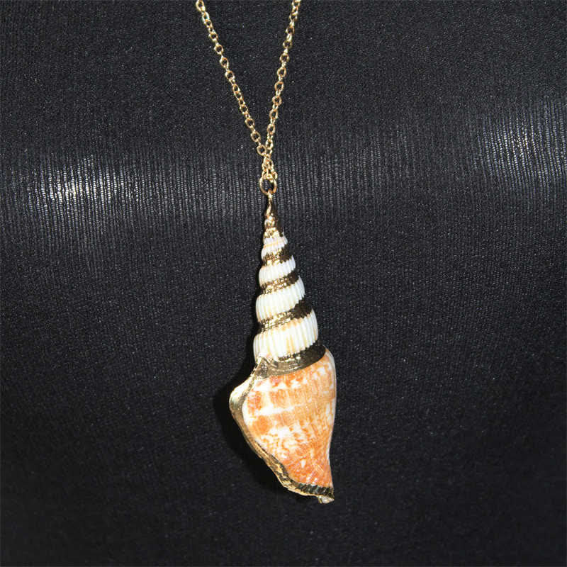 Collana con ciondolo portafortuna in conchiglia naturale Shankha Conch Shell - Image 11