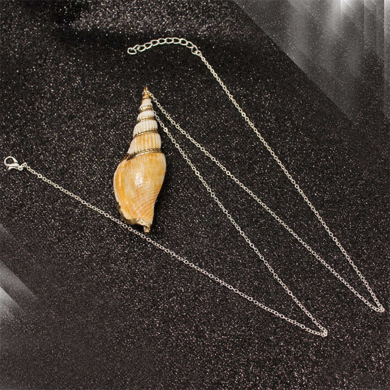 Collana con ciondolo portafortuna in conchiglia naturale Shankha Conch Shell - Image 16