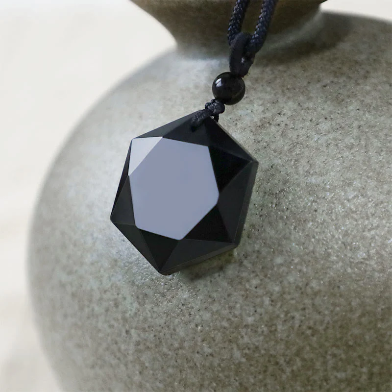 Collana con ciondolo purificatore con talismano in ossidiana nera - Image 4