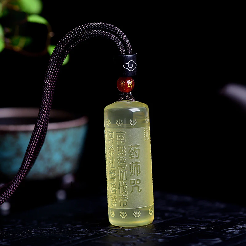 Collana con ciondolo "Sutra del cuore" in citrino, felicità e forza - Image 10