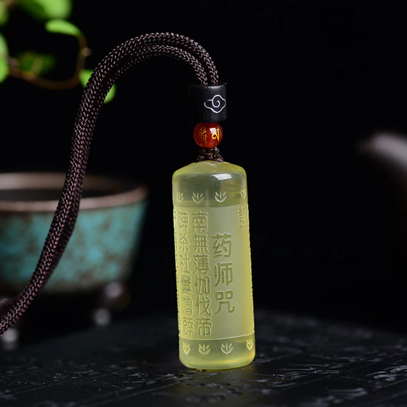 Collana con ciondolo "Sutra del cuore" in citrino, felicità e forza - Image 12