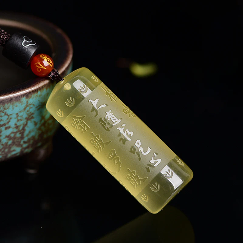 Collana con ciondolo "Sutra del cuore" in citrino, felicità e forza - Image 15