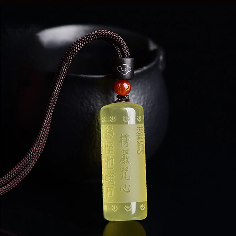 Collana con ciondolo "Sutra del cuore" in citrino, felicità e forza - Image 4