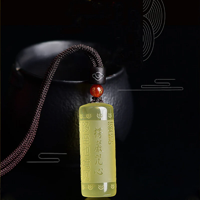 Collana con ciondolo "Sutra del cuore" in citrino, felicità e forza - Image 5