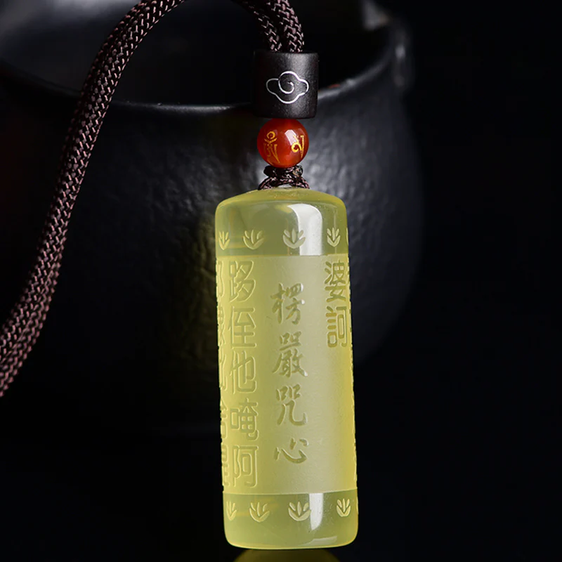 Collana con ciondolo "Sutra del cuore" in citrino, felicità e forza - Image 6