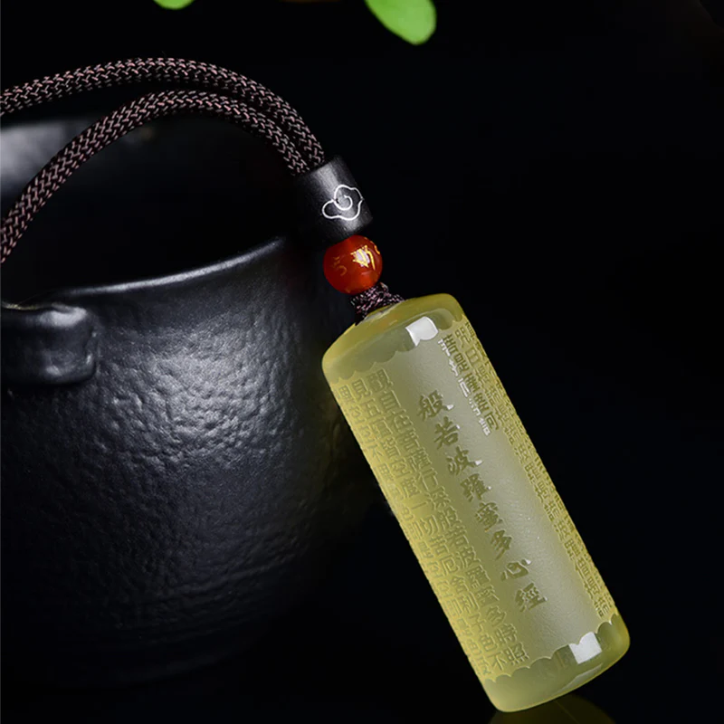 Collana con ciondolo "Sutra del cuore" in citrino, felicità e forza - Image 9
