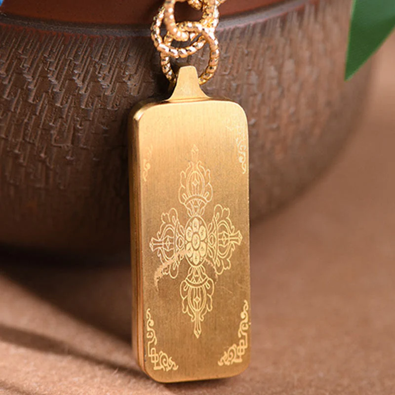 Collana con ciondolo "Thangka della ricchezza" in acciaio al titanio, simbolo del dio della ricchezza Buddha Stones in Tibet - Image 3