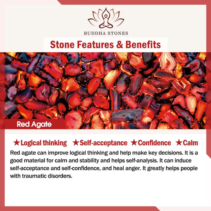 Collana di Buddha Stones perline Dzi a nove occhi, agata rossa, ricchezza e salute - Image 7