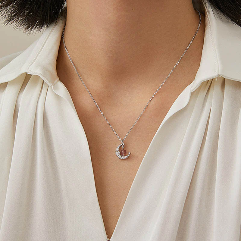 Collana di guarigione dell'amore con cristalli blu e quarzo fragola Buddha Stones - Image 5