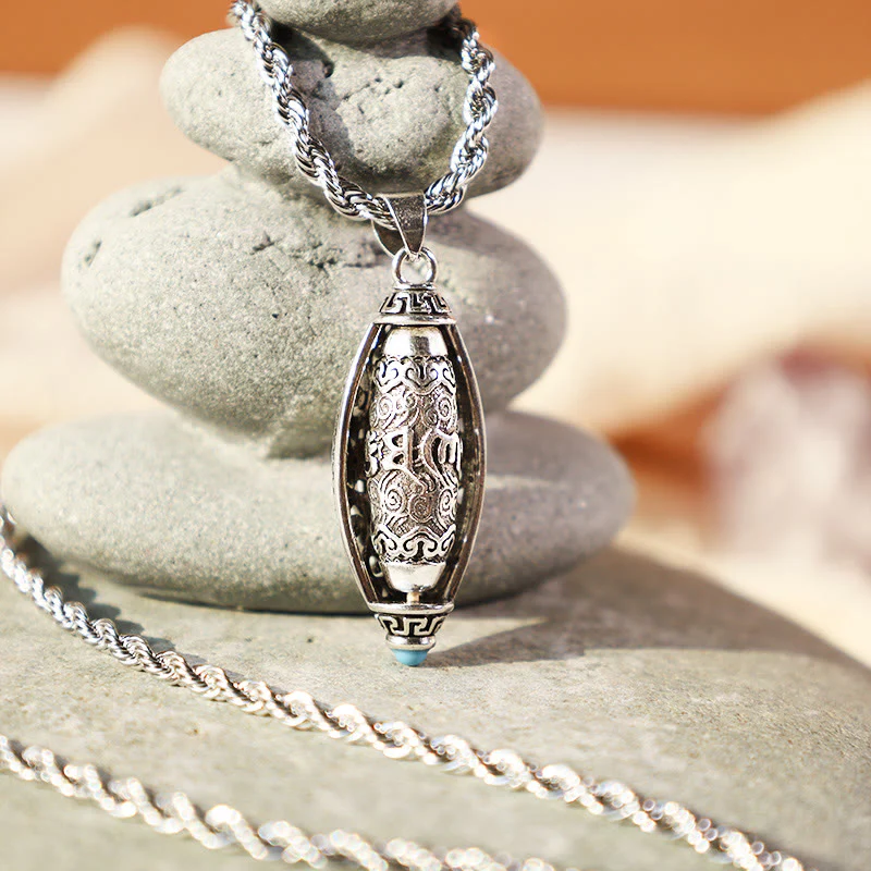 Collana di protezione con ciondolo girevole Buddha Stones Tibet Om Mani Padme Hum - Image 3