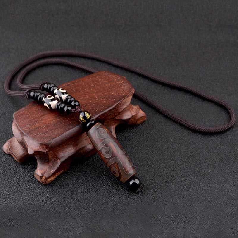 Collana di protezione della ricchezza con perline Dzi a nove occhi Buddha Stones - Image 9