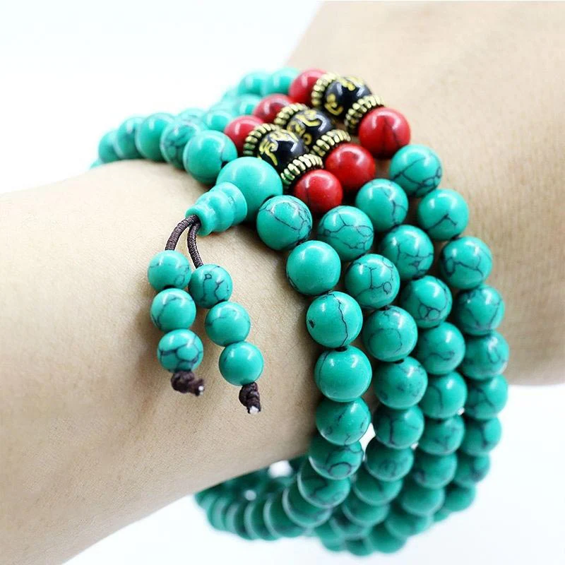 Collana di purificazione Mala in turchese tibetano Buddha Stones - Image 6