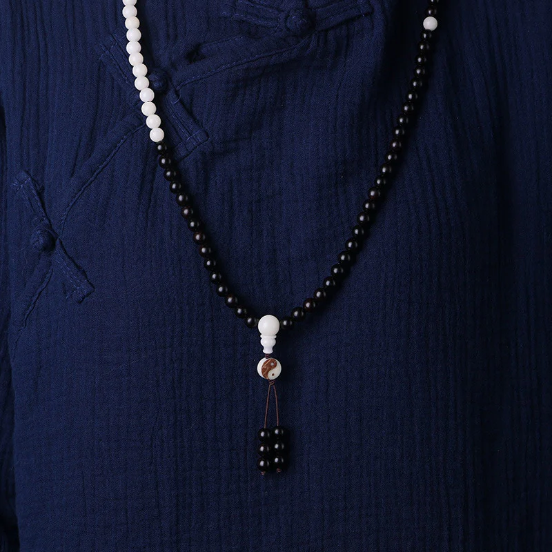Collana Mala con protezione YinYang in ebano e Buddha Stones - Image 4