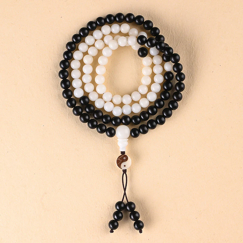 Collana Mala con protezione YinYang in ebano e Buddha Stones - Image 5