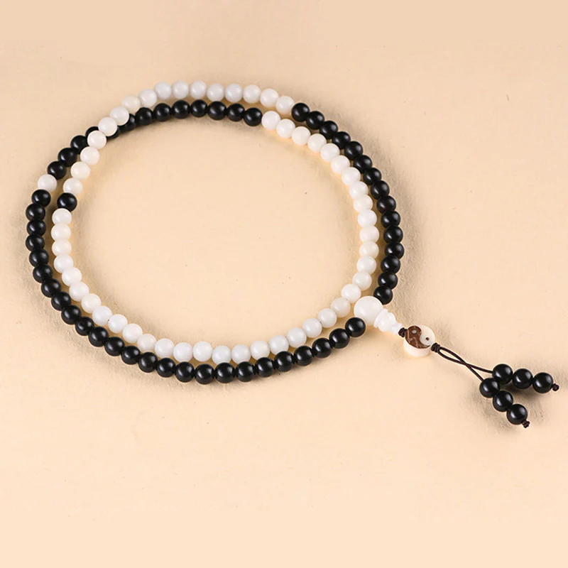 Collana Mala con protezione YinYang in ebano e Buddha Stones - Image 8