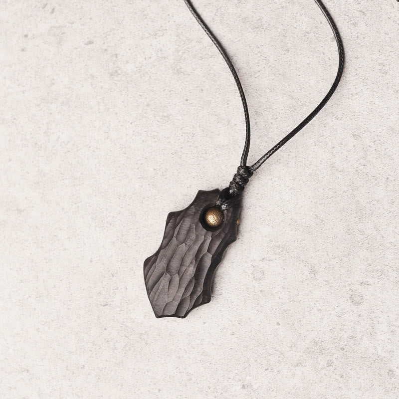 Collana pendente con perline di rame di forma irregolare in legno di ebano Buddha Stones , pace e calma - Image 2