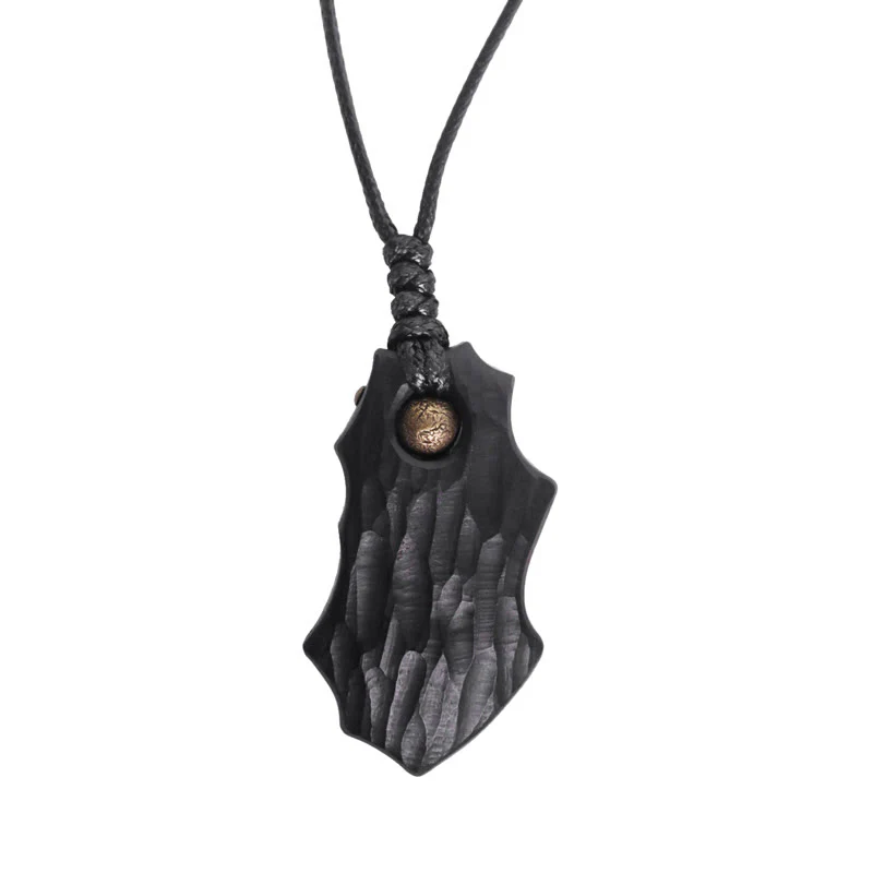 Collana pendente con perline di rame di forma irregolare in legno di ebano Buddha Stones , pace e calma - Image 8