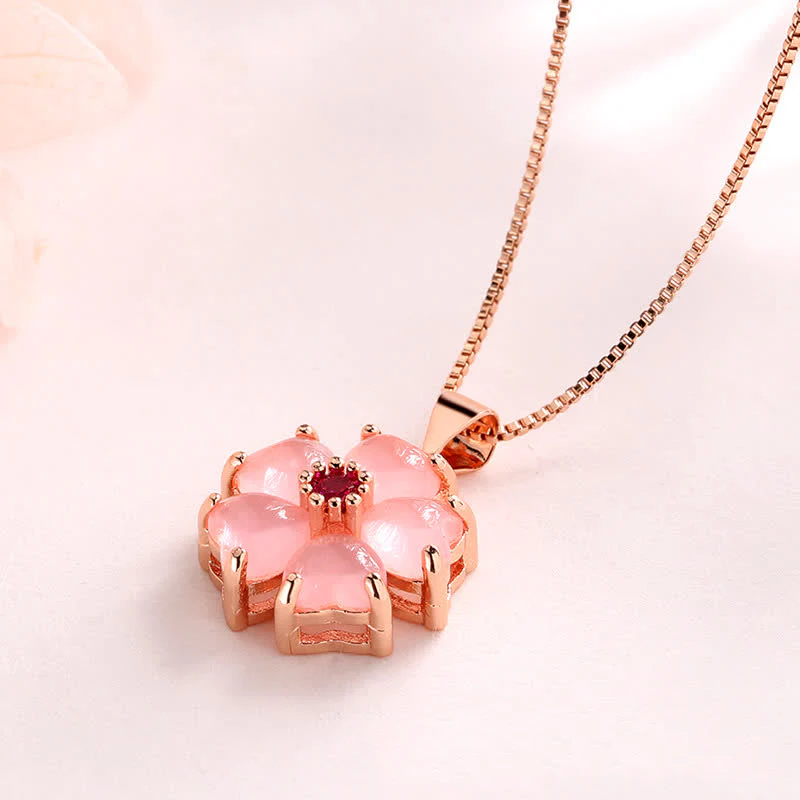 Collana pendente con fiore a forma di cuore in cristallo rosa Buddha Stones lenitivo - Image 4
