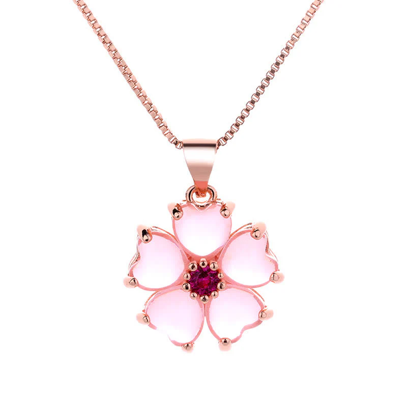 Collana pendente con fiore a forma di cuore in cristallo rosa Buddha Stones lenitivo - Image 5