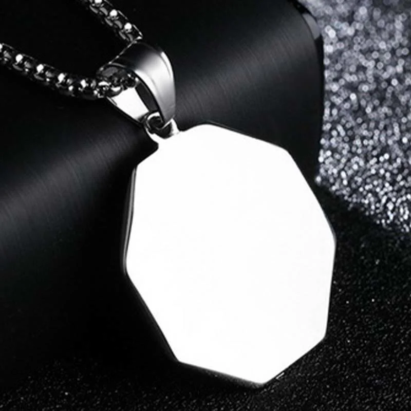 Collana pendente con motivo equilibrio in acciaio al titanio Bagua Yin Yang Buddha Stones - Image 14