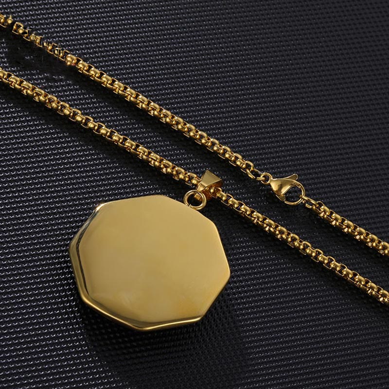 Collana pendente con motivo equilibrio in acciaio al titanio Bagua Yin Yang Buddha Stones - Image 3