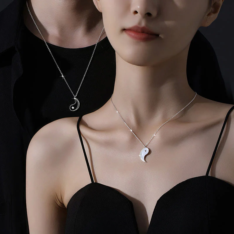Collana pendente con simbolo Yin Yang in argento sterling 925 con Buddha Stones ciondolo armonioso - Image 4