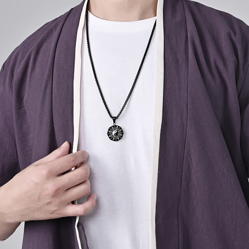Collana pendente in acciaio al titanio e bilanciamento Bagua Yin Yang - Image 4