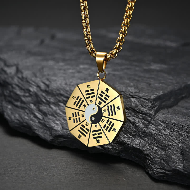 Collana pendente in acciaio al titanio e bilanciamento Bagua Yin Yang - Image 5