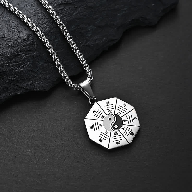 Collana pendente in acciaio al titanio e bilanciamento Bagua Yin Yang - Image 6