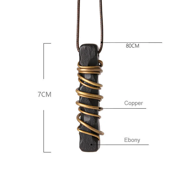Collana con ciondolo a forma di bilancia, pace e Buddha Stones, Tibet, ebano, ottone. - Image 14