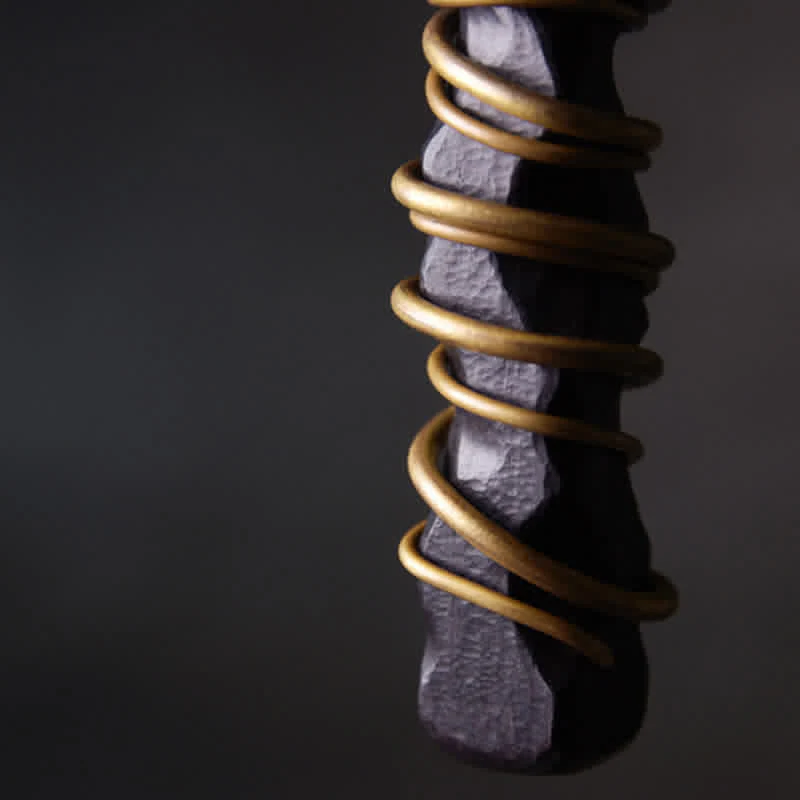 Collana con ciondolo a forma di bilancia, pace e Buddha Stones, Tibet, ebano, ottone. - Image 6