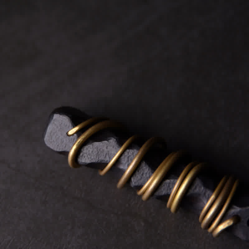 Collana con ciondolo a forma di bilancia, pace e Buddha Stones, Tibet, ebano, ottone. - Image 7