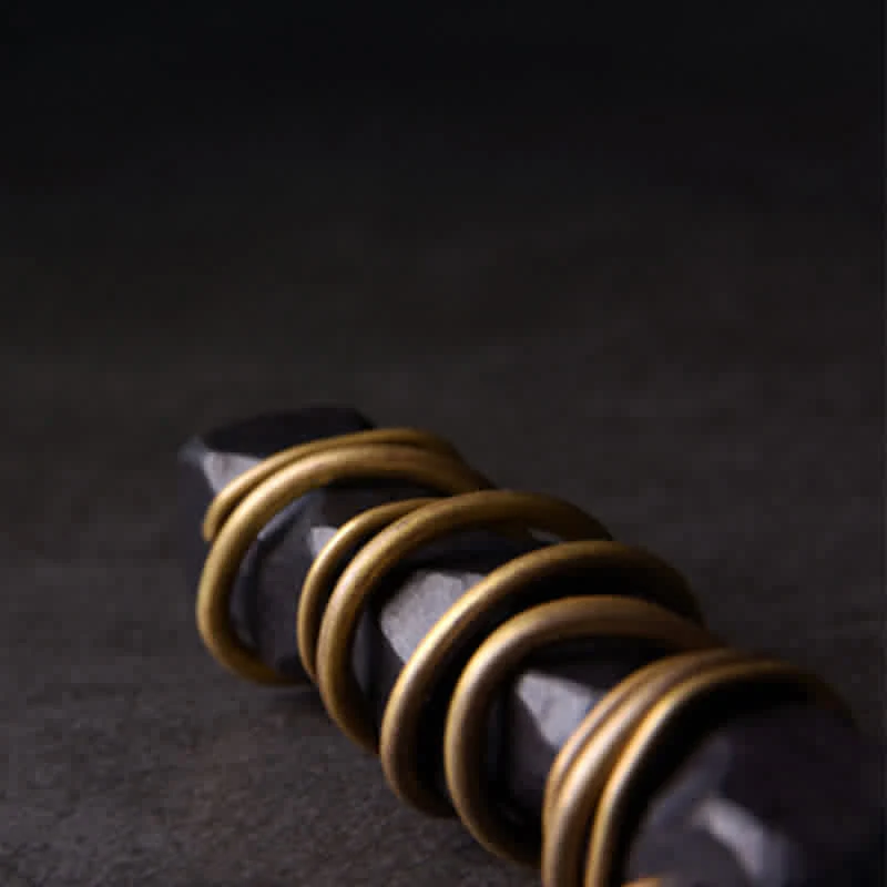 Collana con ciondolo a forma di bilancia, pace e Buddha Stones, Tibet, ebano, ottone. - Image 8