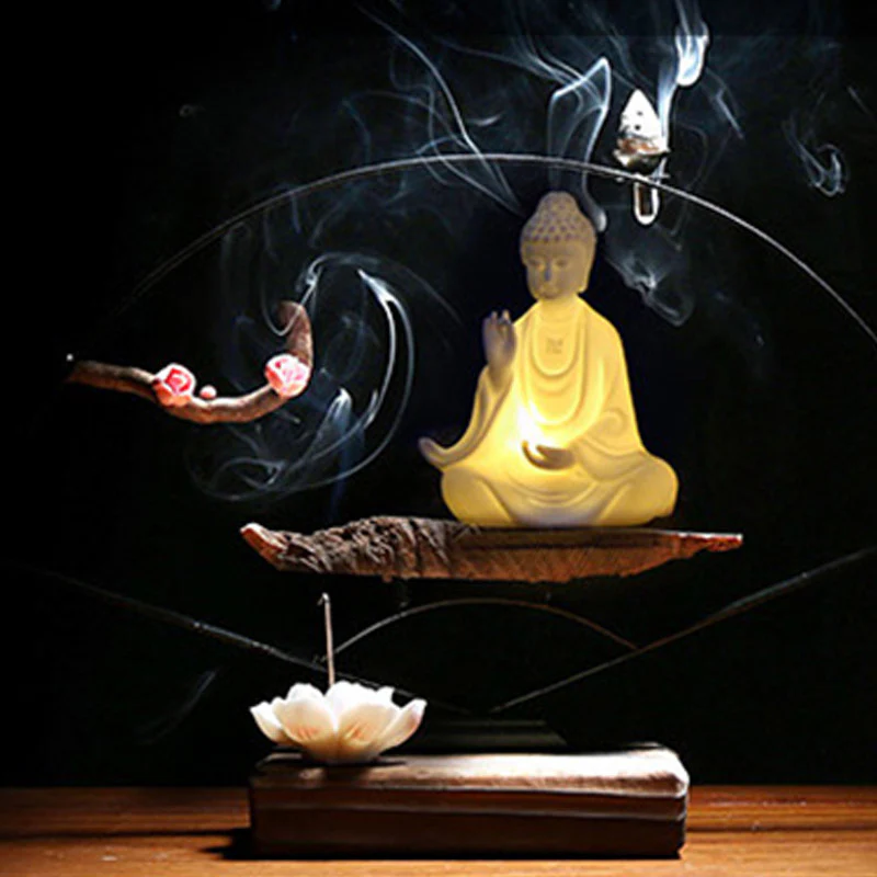 Decorazione a LED in ceramica con benedizione del Buddha Avalokitesvara Ksitigarbha Bodhisattva - Image 4