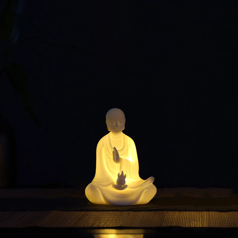 Decorazione a LED in ceramica con benedizione del Buddha Avalokitesvara Ksitigarbha Bodhisattva - Image 7