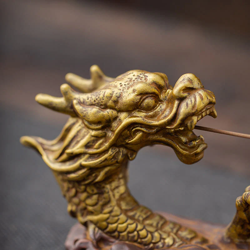 Decorazione bruciatore di incenso in ceramica con bastoncino di protezione del drago Buddha Stones - Image 6