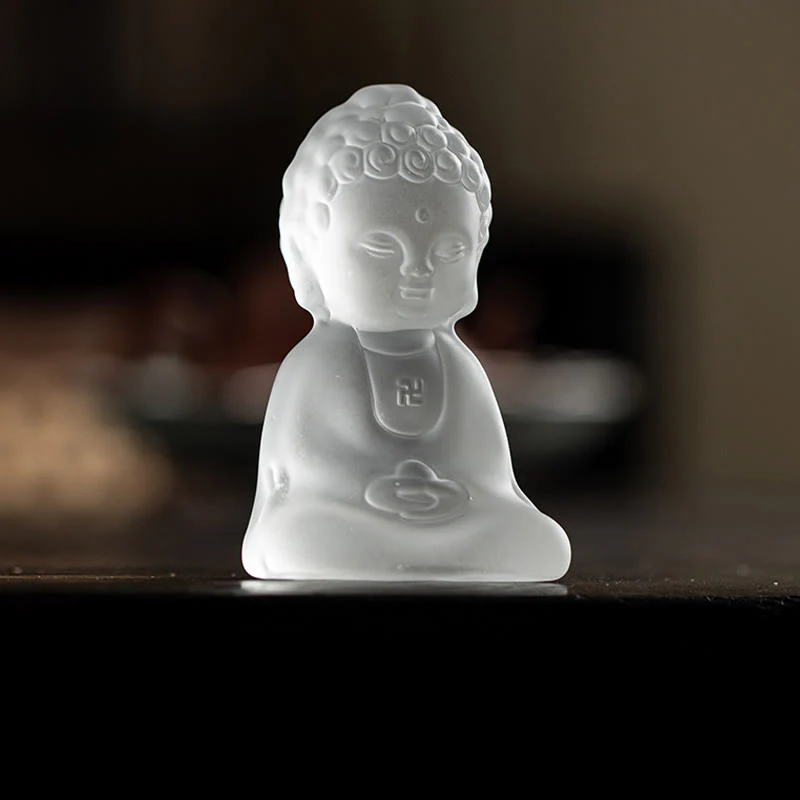Decorazione da scrivania Buddha Stones Mini Tathagata Buddha Liuli Serenity - Image 3