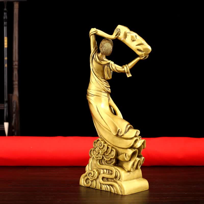 Decorazione della statua in rame del Bodhisattva Nuwa che ripara il cielo - Image 6