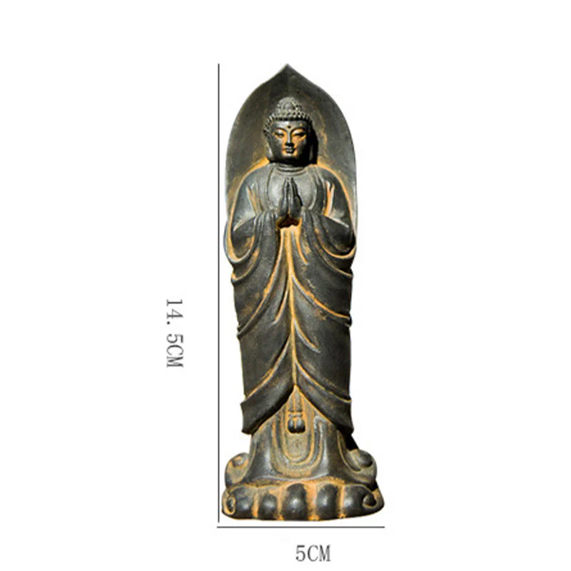 Decorazione della statua in resina colata di polvere di ferro Sakyamuni Buddha Namaste fatta a mano Buddha Stones - Image 12