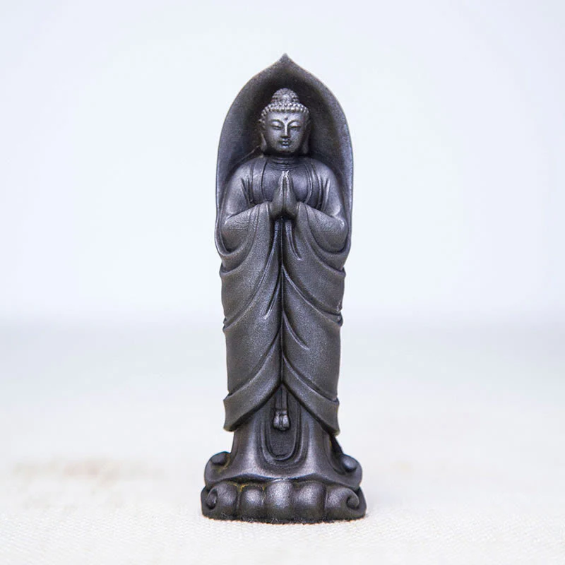 Decorazione della statua in resina colata di polvere di ferro Sakyamuni Buddha Namaste fatta a mano Buddha Stones - Image 13