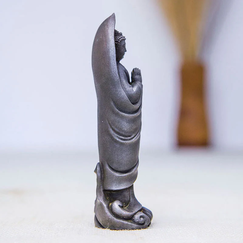 Decorazione della statua in resina colata di polvere di ferro Sakyamuni Buddha Namaste fatta a mano Buddha Stones - Image 16