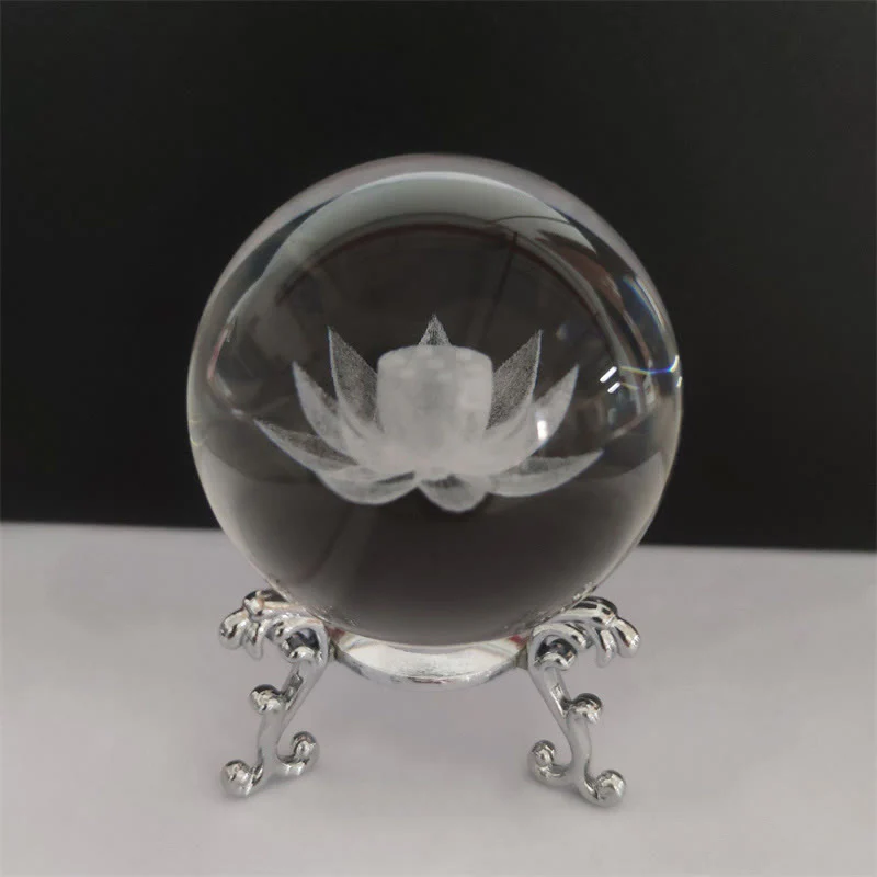 Decorazione di benedizione del loto del drago di cristallo bianco - Image 5