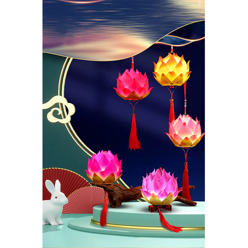 Decorazione lampada lanterna drago fiore di loto fai da Buddha Stones - Image 10