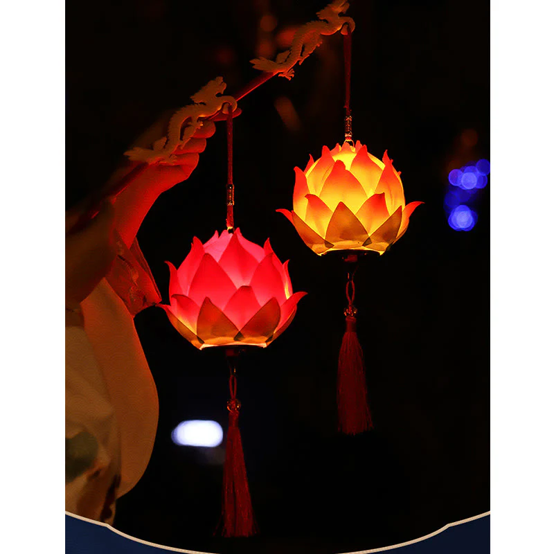 Decorazione lampada lanterna drago fiore di loto fai da Buddha Stones - Image 11