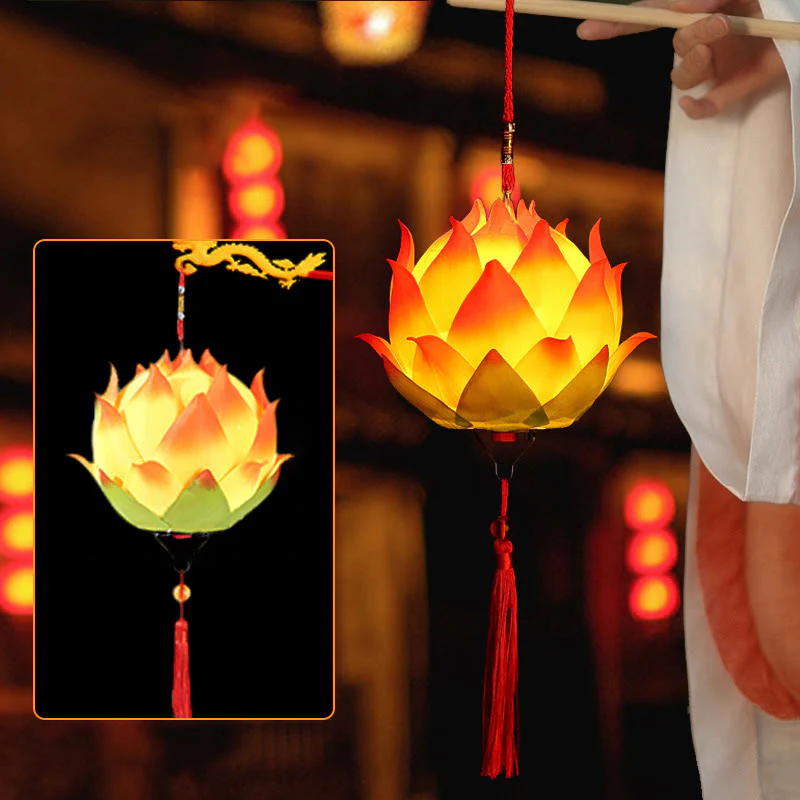 Decorazione lampada lanterna drago fiore di loto fai da Buddha Stones - Image 19